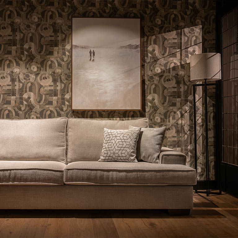UrbanSofa Brandon Casia Hoekbank Carlyle Nature Vierkant