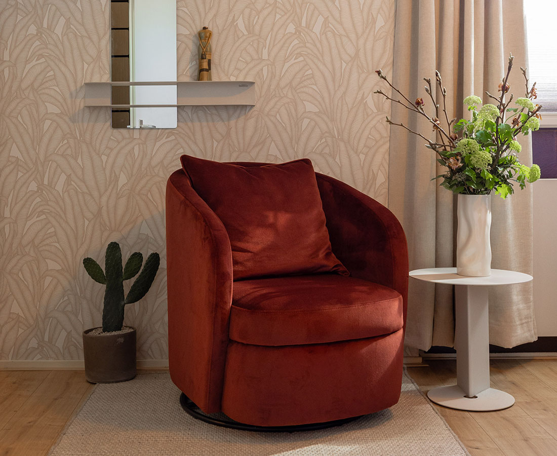 GTV AFL 31 Liv fauteuil Satin Merlot Home Slider 1