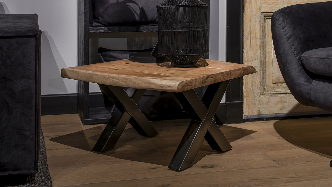 UrbanSofa Live Edge Hoektafel X Poot Large Zwart Website