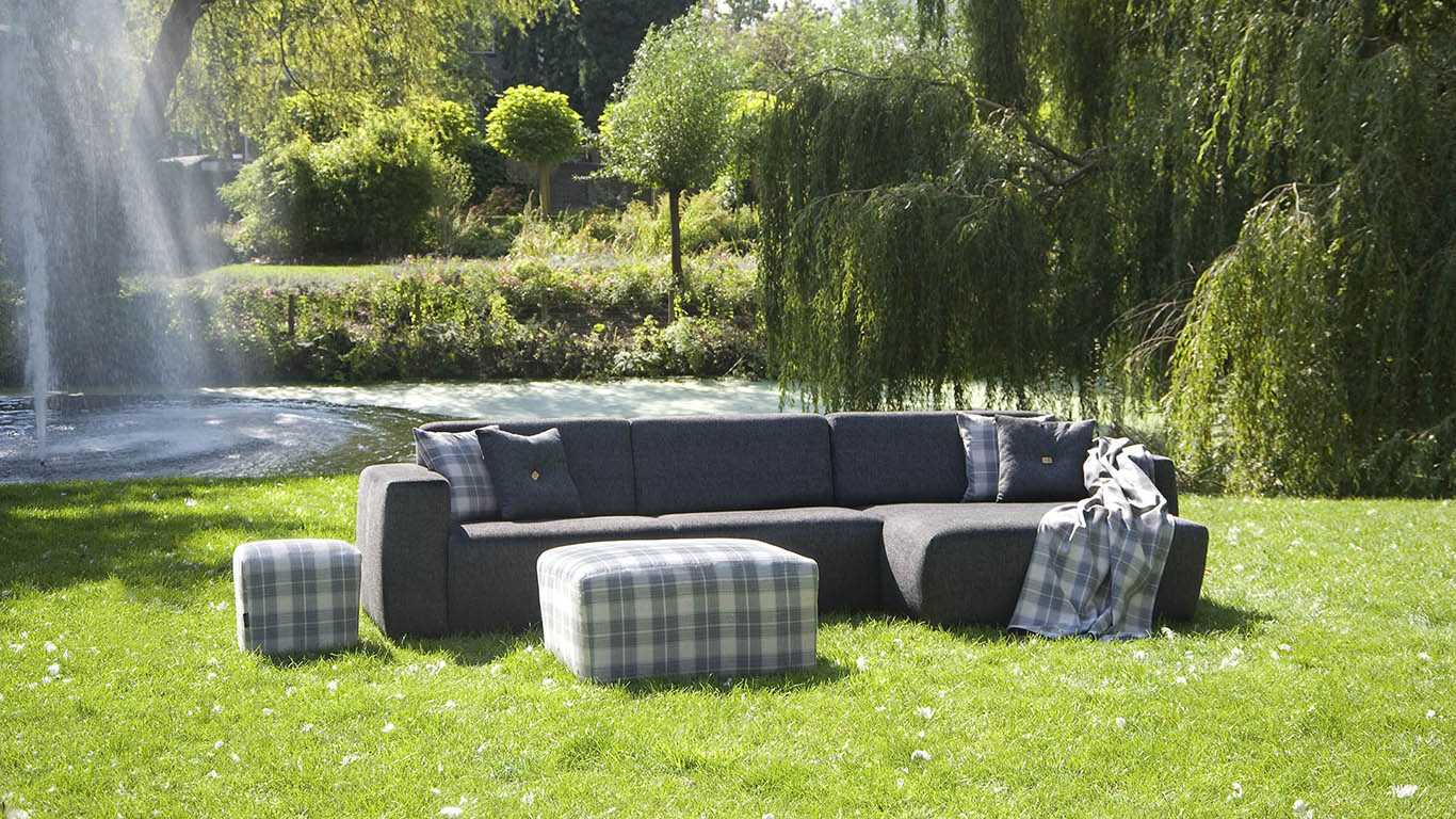 UrbanSofa Outdoor bankstel Provence met plaid