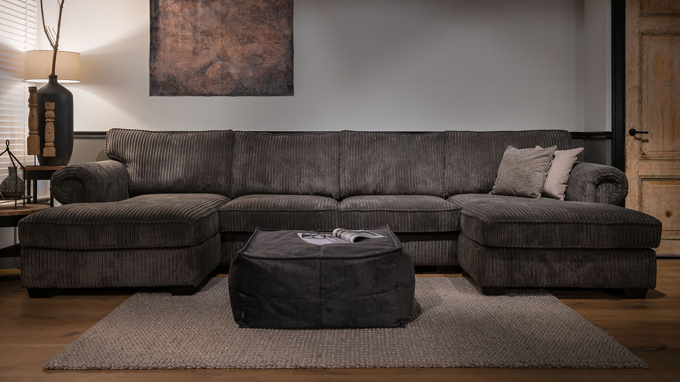 UrbanSofa SanRemo Casia Hoekbank Corduroy Grey HunterPatch Website