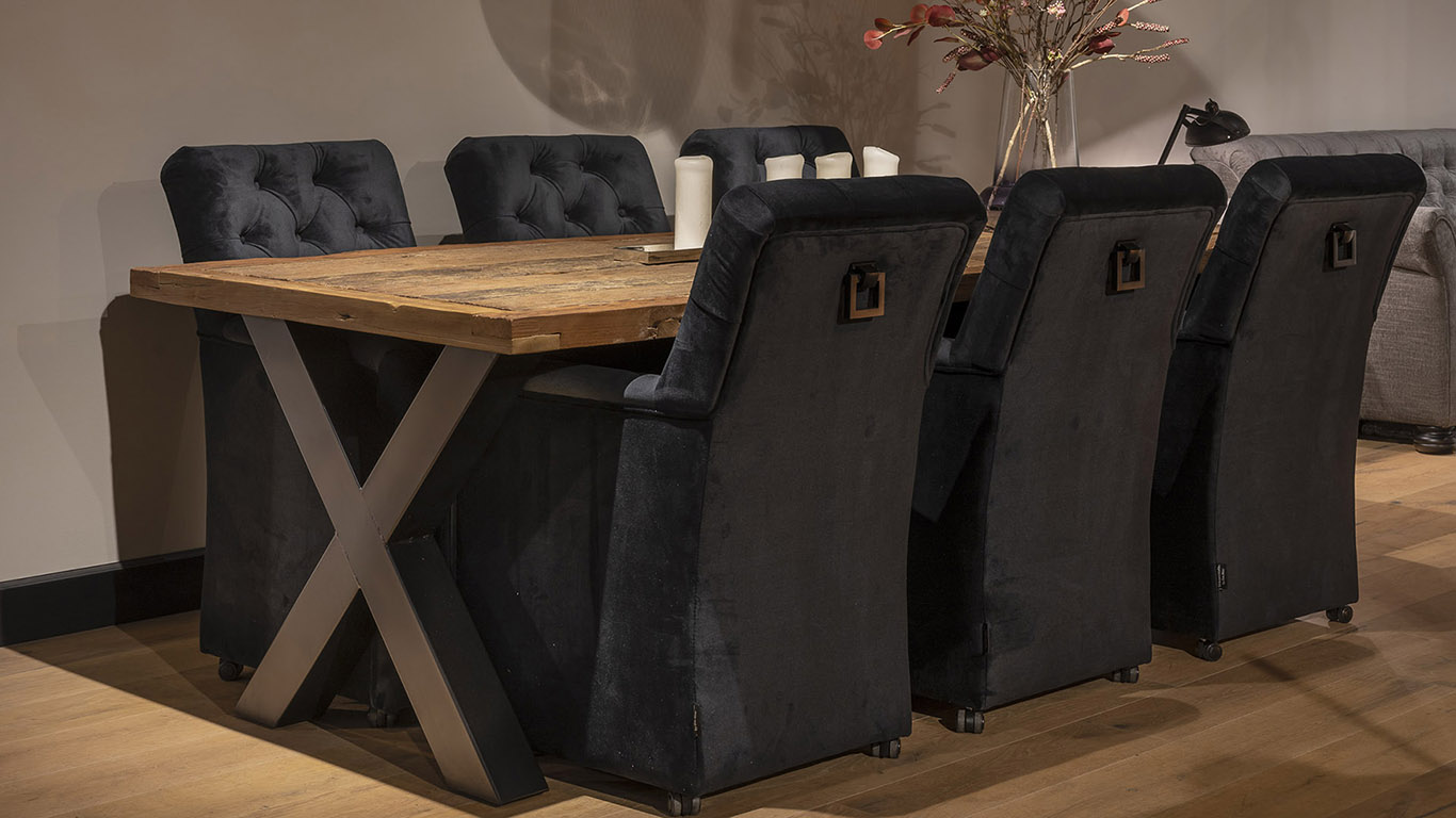 UrbanSofa Toulouse Eetstoel Napels Black Burlington Eettafel X Poot Large Zwart Website 1