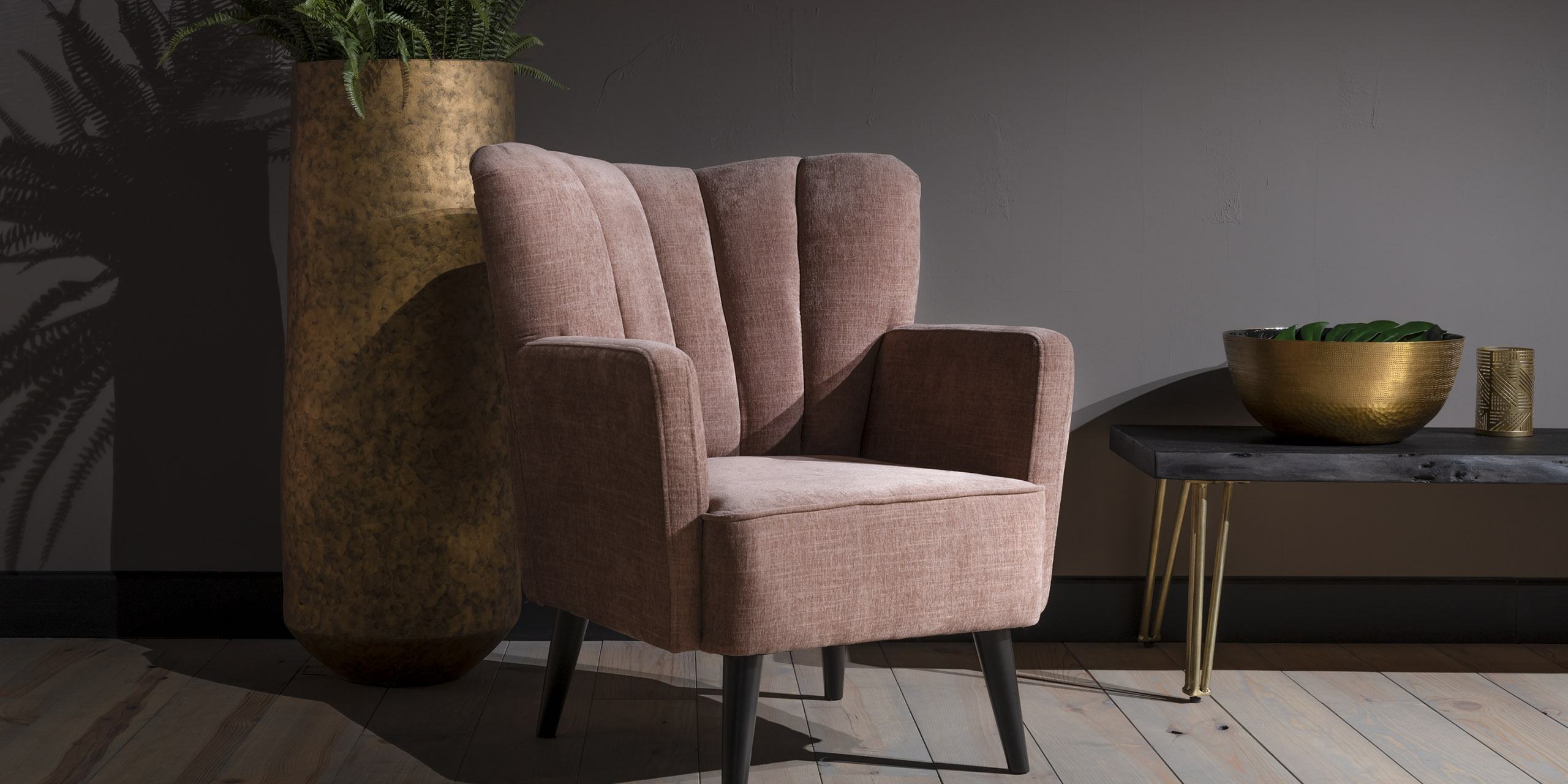 UrbanSofa Jazz Fauteuil Belize Rose Liggend