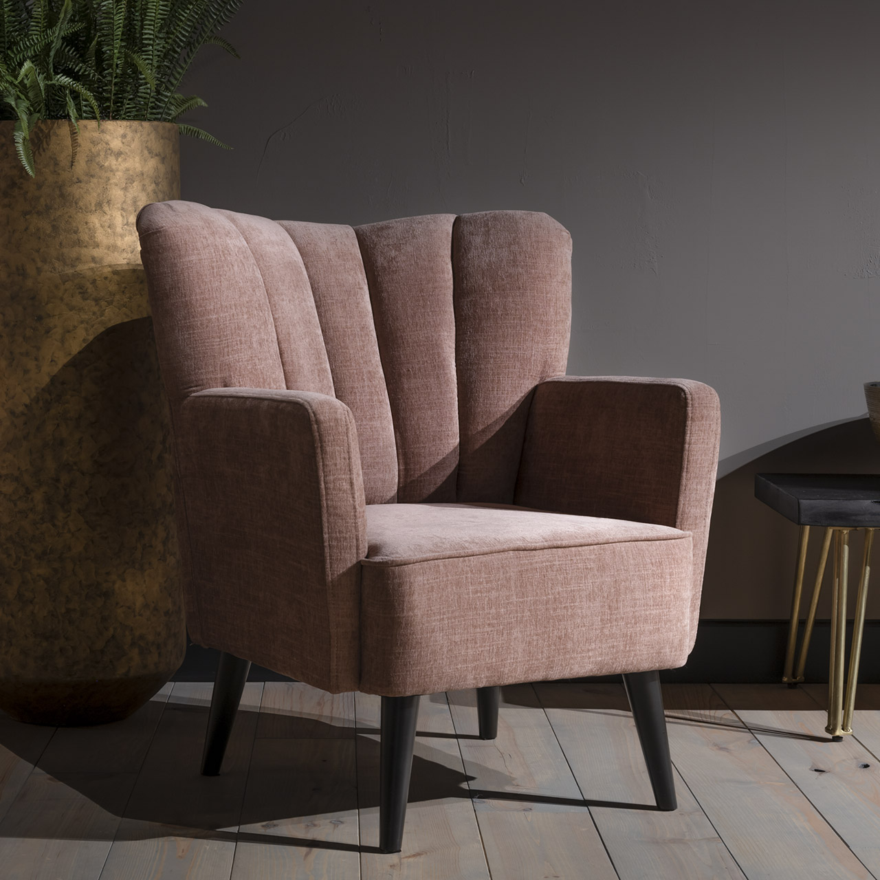 UrbanSofa Jazz Fauteuil Belize Rose Vierkant