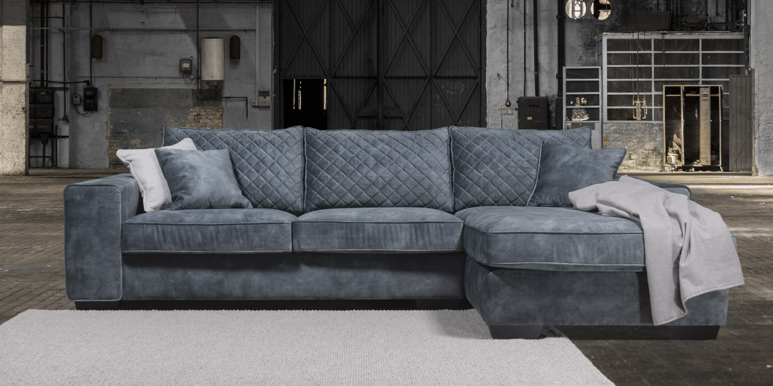 UrbanSofa Firenca Brooklyn Loungebank Vienna Aqua Liggend