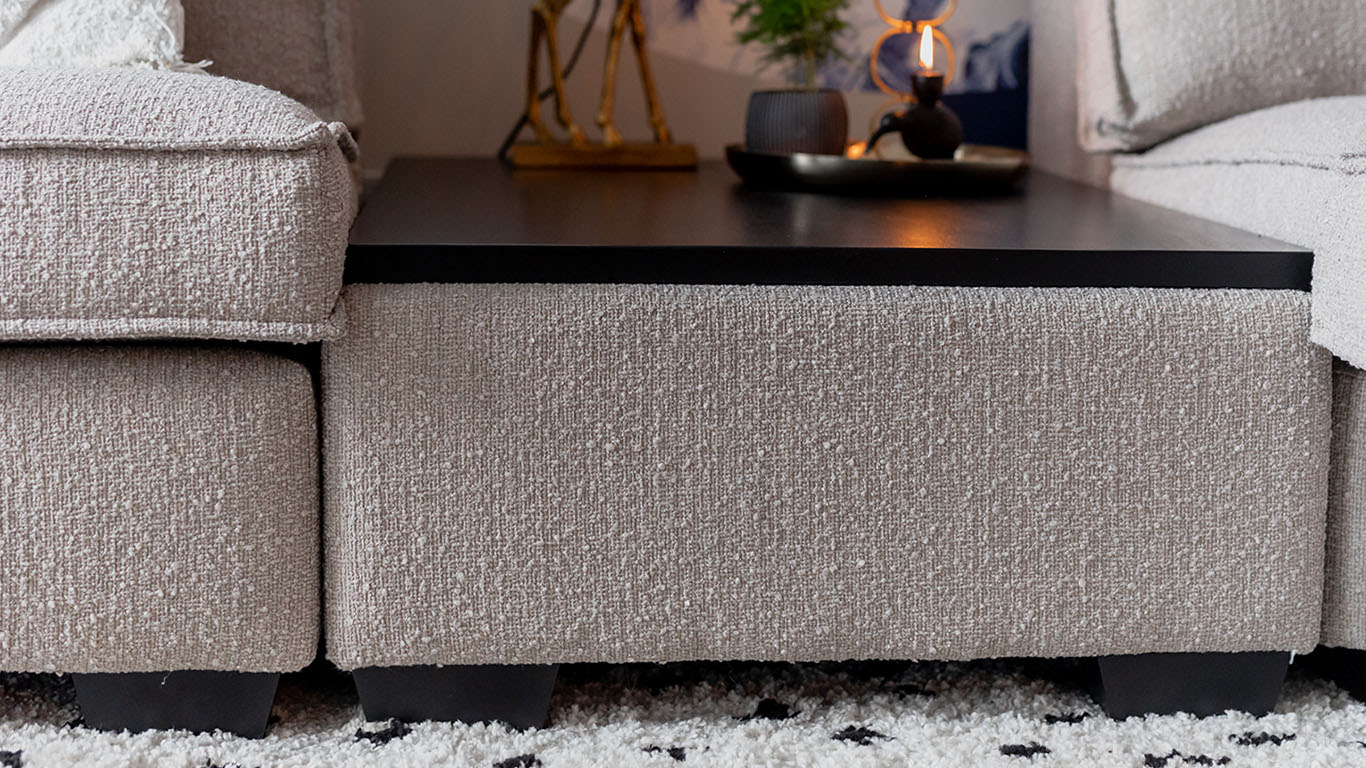 UrbanSofa Merano hoekbank Barnsly Sand detail website 2