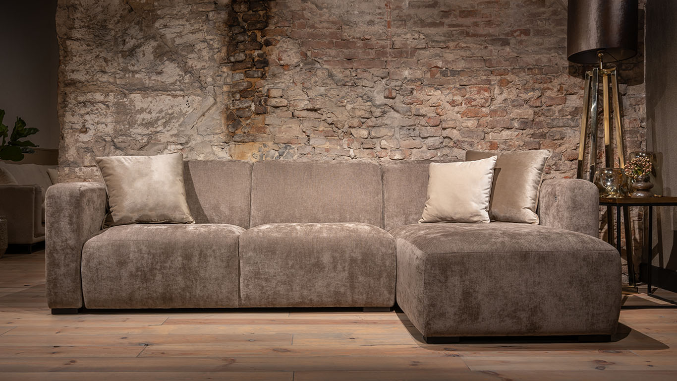 UrbanSofa Pebble Loungebank in Enfield Warm Grey 1