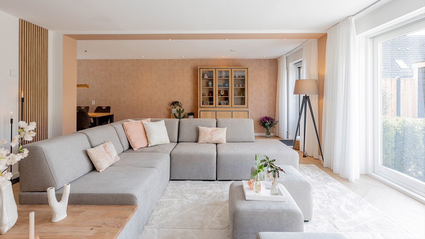 GTV AFL 34 UrbanSofa Boaz hoekbank met hocker tafelblad