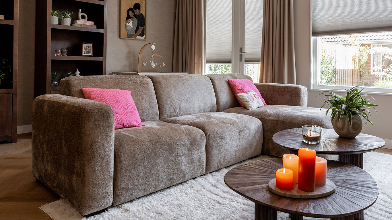 Pebble modulaire loungebank met hoge armleuningen