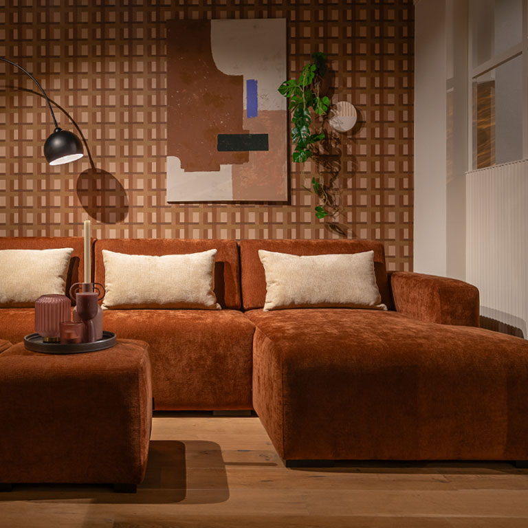 UrbanSofa Boaz Loungebank en Boaz Hockers Enfield Earth 2