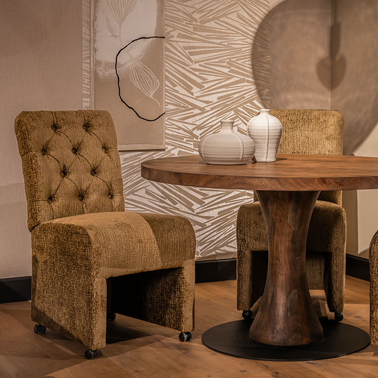 UrbanSofa Bordeaux No Arms Eetkamerfauteuil Kensington Gold