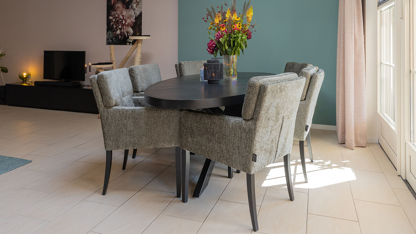 GTV AFL 4 UrbanSofa Quinten eetkamerstoelen Kensington Thyme zwarte poten