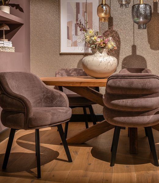 UrbanSofa Evan Eetkamerstoelen met Curved Backrest in Bari Plum 7