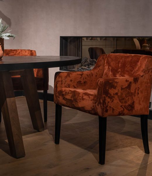 UrbanSofa Raven Eetkamerfauteuil Furly Copper Vierkant UrbanSofa Raven Eetkamerfauteuil Furly Copper Vierkant