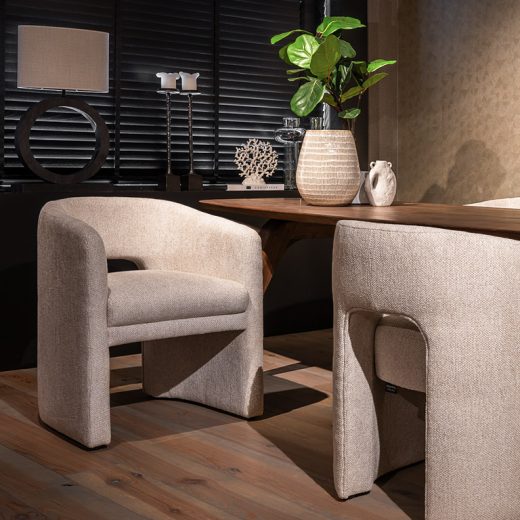 UrbanSofa Zafira eetkamerfauteuils in Rio Sand 5